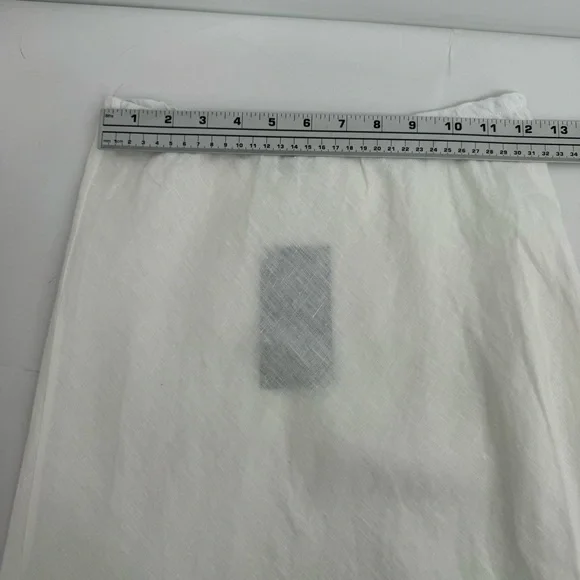 New Bryn Walker Long Bias Elastic Waist Linen A-Line Pull-On Skirt Sz XXS White - Picture 7 of 9